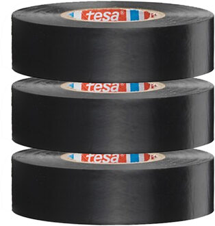tesa isolatietape rol zwart - 3x - 10 mtr x 1,5 cm - Klusbenodigdheden - Isolatie tape - Universele