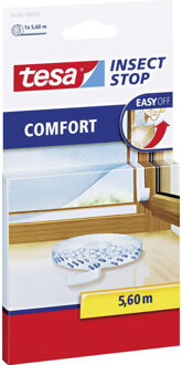 tesa klittenbandrol - 1x - wit - zelfklevend - 9,5 mm x 5,6 m - voor raamhorren