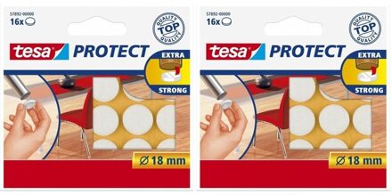 Tesa Meubelviltjes - 32x - wit - rond - 1,8 cm - antikras vilt