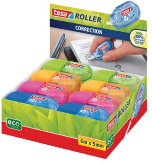 tesa Milieuvriendelijke tesa® Mini Correctie Roller ecoLogo®, mooi design, voor perfecte correcties