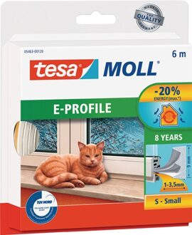 tesa Moll tochtstrip 05463 E profiel - 9mmx6m wit