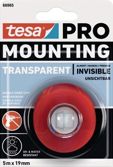 tesa Montageband | transparant | lengte 5 m | breedte 19 mm | 12 stuks - 66965-00001-00 66965-00001-00