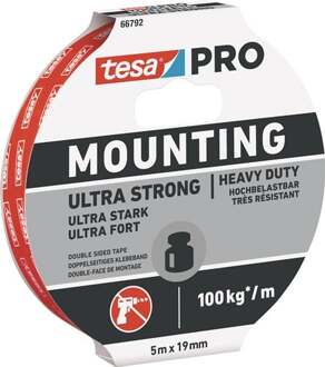 tesa Montageband | wit | lengte 5 m | breedte 19 mm | 10 stuks - 66792-00001-00 66792-00001-00