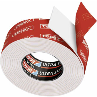 tesa Powerbond montagetape - extra sterk - 19 mm x 1,5 m - Dubbelzijdige tape - Klustape Creme
