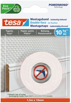 tesa Powerbond montagetape Gevoelige Oppervlakken, 19 mm x 1,5 m