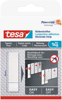 tesa Powerstrips - 12x - 8 cm - voor gevoelige oppervlakken - plakstrips - tape
