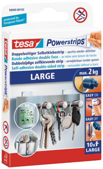 tesa Powerstrips klussen en huishouden - 10x stuks - Plakstrips - Dubbelzijdig - Zelfklevend