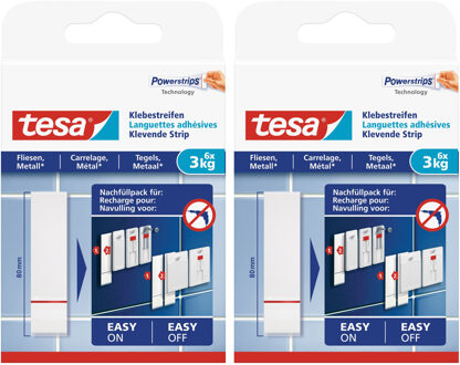 tesa Powerstrips metaal/tegel Tesa 12 stuks - Tape (klussen) Wit