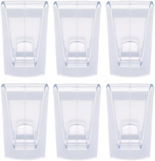 tesa Powerstrips ophang haken - 6x - transaparant - kunststof - 1 kg - voor tegels en glas