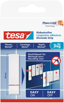 tesa Powerstrips voor tegels/metaal - 6x stuks - Klusbenodigdheden - Plakstrips/powerstrips