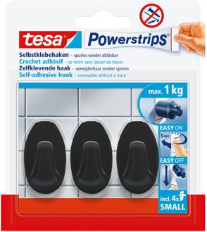 tesa Powerstrips Zwart Ovaal Haken Small 1kg