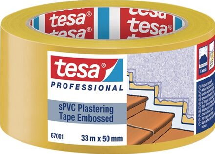tesa PVC-pleisterband | dwars geribbeld | geel | lengte 33 m | breedte 50 mm | 6 stuks - 67001-00001-00 67001-00001-00