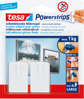 tesa schilderij ophanghaken - zonder boren - 2x - Ophangsystemen Wit