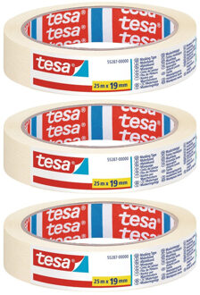 tesa Set van 3x Schilderstape/maskeertape 19 mm x 25 m - Afplaktape