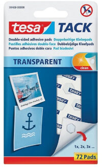 tesa Tack plakrondjes/pads - 288x stuks - Zelfklevend/dubbelzijdig tape