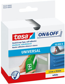 tesa Tesa-Velcro Klittenband 55225-WI - 20 x 2500 mm - Wit