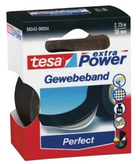 tesa textieltape 2.75m x 38mm zwart