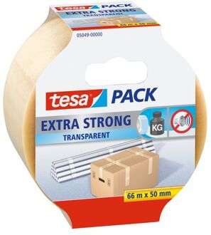 tesa Verpakkingstape Tesa 50mmx66m transparant extra sterk PVC