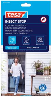 tesa Vliegengordijn Insect Stop - 80x200cm - Zwart - Aluminium
