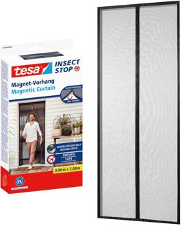 tesa Vliegengordijn (insectstop) - 80x200cm - Zwart - Aluminium