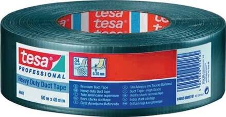 tesa Weefseltape | zilver | lengte 50 m | breedte 48 mm wiel | 1 stuk - 04663-00007-02 04663-00007-02