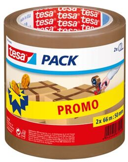 tesapack Standard packaging tape, 66m:50mm, brown