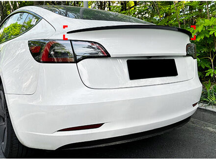 Tesla Achterspoiler passend voor Tesla Model 3 2017- incl. Facelift (ABS Glanzend zwart) TSTS05
