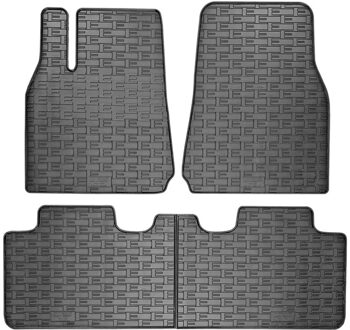 Tesla Rubber matten passend voor Tesla Model Y 2020- (3-delig met bevestigingspunten) CKRTS03