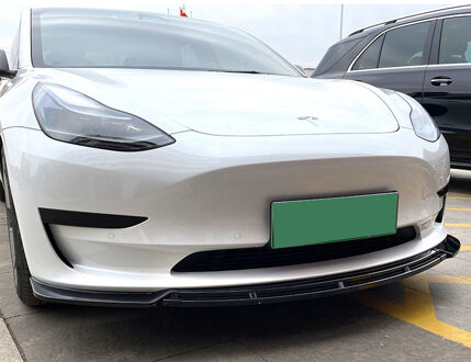 Tesla Voorspoilerlip passend voor Tesla Model 3 2017-2024 (Glanzend Zwart ABS) DXVTS03