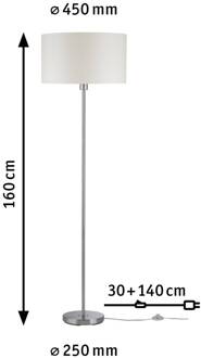 Tessa 70922 Vloerlamp LED E27 60 W Crème, RVS (geborsteld)