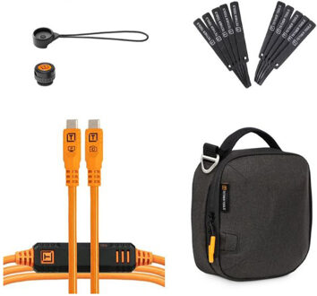 Tether Tools Starter Tethering Kit Optima 10G 15' (4.6m) Straight to Straight, High-Visibility Orange