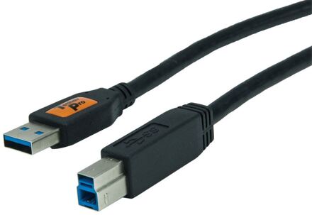 TetherPro USB 3.0 Male A to Male B, 4.6m Zwart