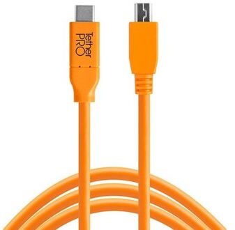 TetherPro USB-C naar Mini-B 5-Pin 4.6m Oranje