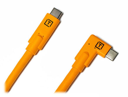 TetherPro USB-C op USB-C rechter hoek oranje