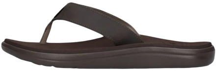 Teva Slippers Voya Flip Leather Bruin Maat:45.5