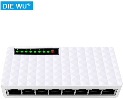 TEX113 8 Port Unmanaged 10/100M Fast Ethernet Switch,Desktop Ethernet Splitter,Ethernet Hub, verkeer Optimalisatie, Compact