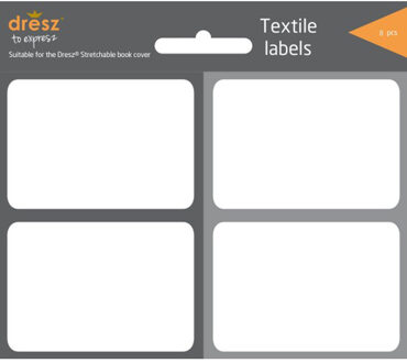 Textiel etiketten - Zelfklevend - Wit/Grijs - 8-pack