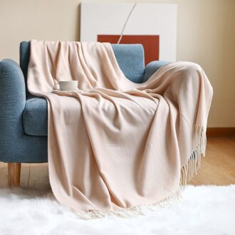 Textiel Stad Nordic Stijl Thuis Sofa Cover Zwartachtig Groene Geometrische Cashmere-Achtige Comfy Tassel Gooi Deken Voor Laken Roze