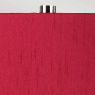 Textiel-tafellamp Isla nikkel gepolijst/rood wit, rood, nikkel gepolijst