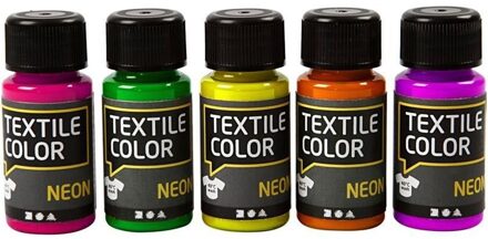 Textile Color Neon Kleuren Assortiment - 5x50 ml