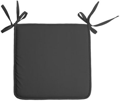 Textile Home stoelkussens - antraciet - 38 x 38 x 3 cm - voor binnen - vierkant