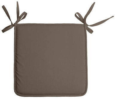 Textile Home stoelkussens - donker taupe - 38 x 38 x 3 cm - voor binnen - vierkant