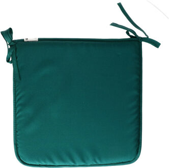Textile Home stoelkussens - emerald groen - 38 x 38 x 3 cm - voor binnen - vierkant
