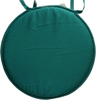 Textile Home stoelkussens - emerald groen - D40 x H3 cm - voor binnen - rond