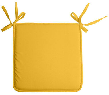 Textile Home stoelkussens - geel - 38 x 38 x 3 cm - voor binnen - vierkant