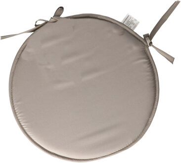 Textile Home stoelkussens - grijs - D40 x H3 cm - voor binnen - rond