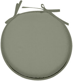 Textile Home stoelkussens - groen - D40 x H3 cm - voor binnen - rond