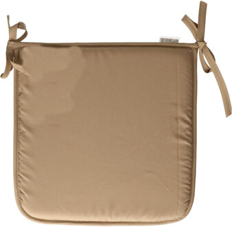 Textile Home stoelkussens - lichtbruin - 38 x 38 x 3 cm - voor binnen - vierkant