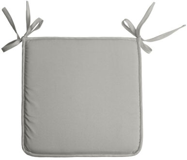 Textile Home stoelkussens - lichtgrijs - 38 x 38 x 3 cm - voor binnen - vierkant