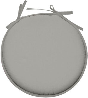 Textile Home stoelkussens - lichtgrijs - D40 x H3 cm - voor binnen - rond